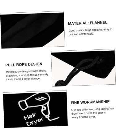 Baluue 1pc Hair Dryer Storage Bag Black Jewelry Hair Dryer Travel Bag Hairdryer Bag for Travel Sack Flannel - Buy Online on GoSupps.com