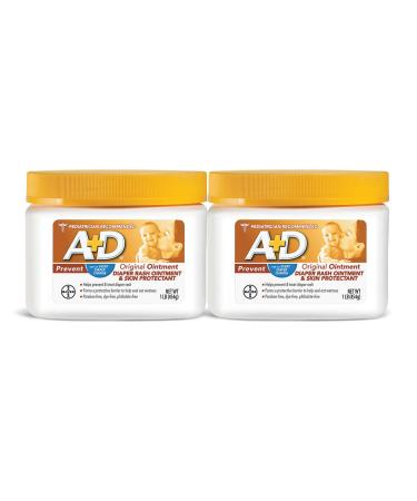 A+D Original Diaper Rash Ointment 1 LB Jar (2 Pack)