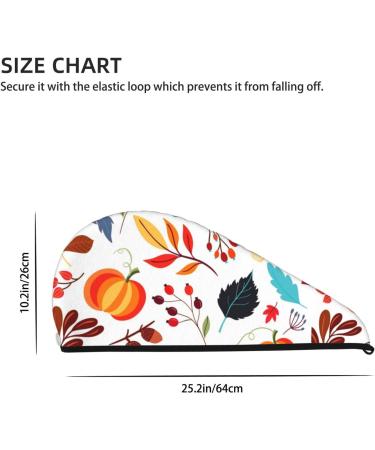 Autumn Pumpkins Fall Leaves Microfiber Hair Towel - Super Absorbent Coral Velvet Wrap for Long Curly & Thick Hair | Quick Dry Hair Cap for Women - Buy Online on GoSupps.com