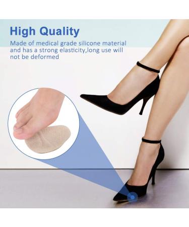 Haofy Forefoot Insoles for High Heels - Pain Relief Cushions 2 Pairs Suede Gel Anti-Slip Insoles for Women - Beige - Buy Online on GoSupps.com