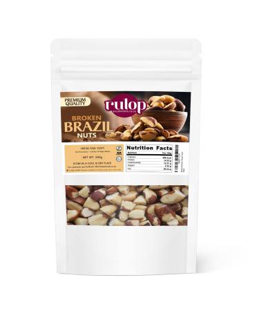 Rulop Broken Brazil Nuts 500g Raw Unsalted Brazil Nuts Vegan Premium Nuts Packed in a Resealable Pouch to Maintain Freshness