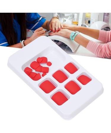 Brrnoo 24-Piece Monochrome False Toenails - Press-On Short Quadratic Fake Toenails for Women & Girls - Red | International Shipping Available - Buy Online on GoSupps.com