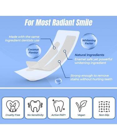 Teeth Whitening Strips - Enamel-Safe Dental Kit for Brighter Smile - 42 Fast Stain Remover Strips - Vegan & Non-Alcoholic - Buy Online on GoSupps.com