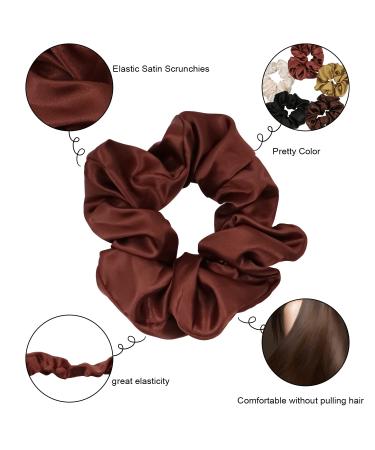 Jumbo Satin Hair Scrunchies for Women - 6PCS Oversized Scrunchie Set for Thick Hair - Buy Online on GoSupps.com