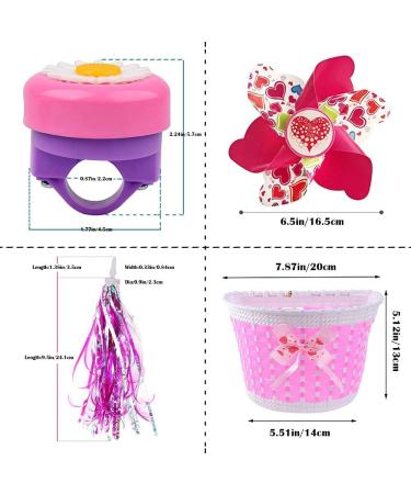 Liyamobu 4pcs Children's Bike Accessories: Girl's Bicycle Bell, 2 Bike Streamers, Handlebar Basket, Windmill Tassels - Buy Online on GoSupps.com