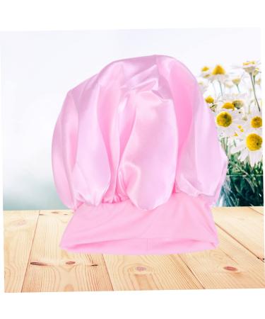 Silky Satin Sleep Cap for Curly Hair | Wide Side Bonnet Shower Cap | Pink | 1pc - Buy Online on GoSupps.com