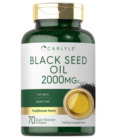 Carlyle Black Seed Oil Softgel Capsules | 2000mg | 70 Pills | for Women & Men | Non-GMO Gluten Free Herbal Supplement