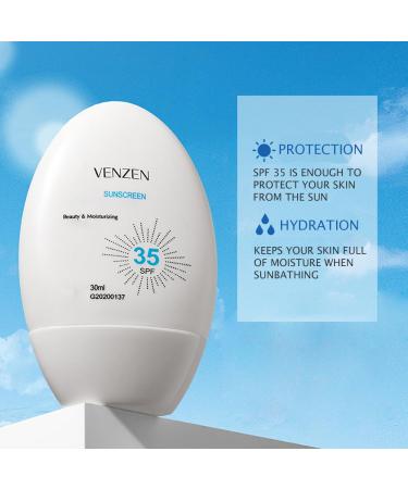 VENZEN 2Pcs Clear Tender Skin Sunscreen Set SPF35 - Aloe Vera Anti-Freckle UV Protection for Face & Body - Summer Skin Care - Buy Online on GoSupps.com