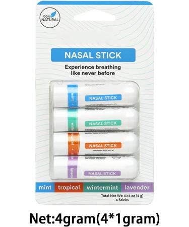 4 Pack Nasal Stick 2-in-1 Vaporizers Nasal Inhaler Portable Nasal Congestion Nasal Inhaler Sticks Improved Focus Let You Relax Every Day (1 Set) - Buy Online on GoSupps.com