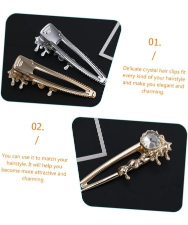 Beaupretty Wedding Crystal Barrettes rhinestone small hair barrettes metal hair clips for women hairpin women hair clips womens hair clips alligator clips for hair Miss button wedding Hair - Buy Online on GoSupps.com