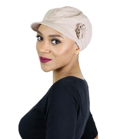 Hats Scarves & More Newsboy Cap for Women Chemo Headwear Cancer Hat 50+ UPF Sun Protection Summer Brighton Beige