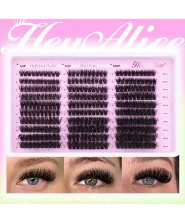 HeyAlice Fluffy Lash Clusters - 60/80/100D D Curl Eyelash Extensions | Thick 10-18mm Individual Lashes for Stunning Volume - Buy Online on GoSupps.com