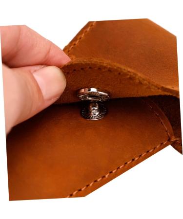 Minkissy 2-Piece Razor Case Handbag Organizer for Men - Leather Holster & Storage Cover in Light Brown - Perfect Shaving Accessory - Buy Online on GoSupps.com