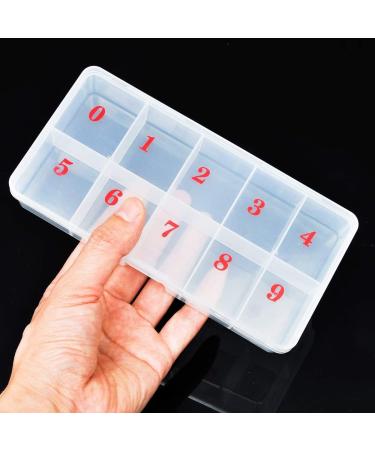 Tixqeaif 4Piece 10 Transparent False Tips Rhinestone Glitter Storage Container Numeral Grid Boxes - Buy Online on GoSupps.com