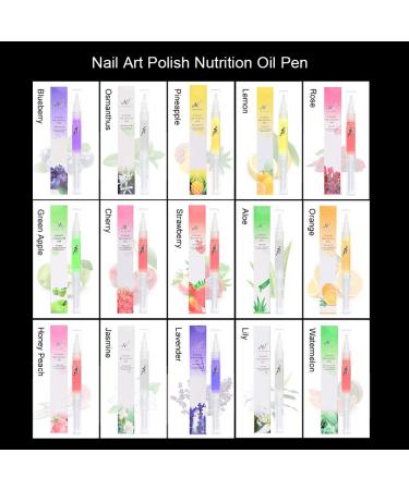 Nail Skin Oils Set - 15 Revitalizing Cuticle & Nail Nutrient Oils | Fruity Flavors & Nail Art Accessories - Buy Online on GoSupps.com