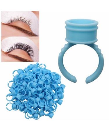 100pcs Blue Lash Glue Rings - Eyelash Glue Holder & Cups for Extensions - Premium Quality - Buy Online on GoSupps.com