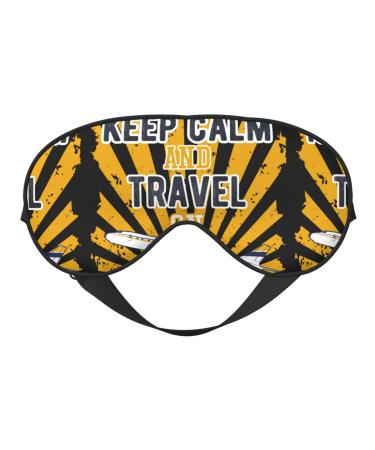 Keep Calm and Travel On Sleep Mask Adjustable Double -Sided Eye Mask Soft Sleeping Eye Covers for Sleeping Perfect Shading Reduce Eye Edema
