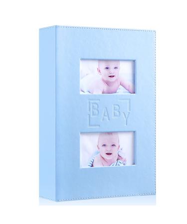 Benjia Baby Boy Photo Album 6x4 Leather Picture Album holds 300 10x15cm Landscape Photos Blue 300 Pockets Blue
