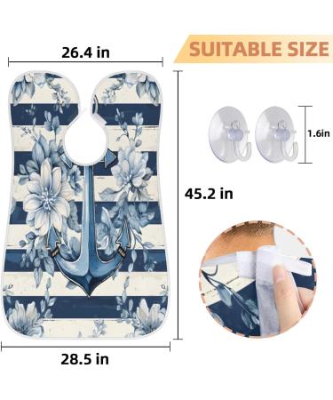 Anchor Flower Beard Bib Apron | Beard Hair Catcher for Men | Perfect Gifts for Dad & Husband | Suction Cups Included - Buy Online on GoSupps.com