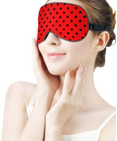 Buy Black Dot Ladybugs Sleep Mask for Women | Adjustable Eye Shades Cover with Elastic Strap - International Shipping Available - Buy Online on GoSupps.com