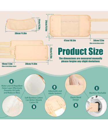 Castor Oil Wrap 4Pcs Waist Neck Oil Pack Set Washable Reusable Knee Essential Oil Wrap Mess-Free Oil Pack Wrap with Adjustable Elastic Strap Comfortable Oil Pack Leak-Proof Oil Pack for Waist Neck Knee - Buy Online on GoSupps.com