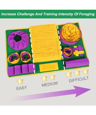 Interactive Sniffing Mat for Dogs - Boost Mental Stimulation & Slow Feeding - Yellow Purple Green - Buy Online on GoSupps.com