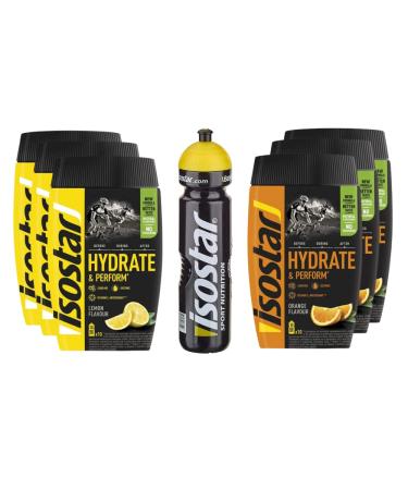 ISOSTAR Set: 3x400g Lemon & 3x400g Orange + 1L Hydration Drink | Isotonic Electrolyte Powder for Optimal Sports Performance - Buy Online on GoSupps.com