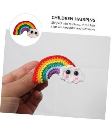 Beaupretty 3 Pairs Rainbow Barrettes Children Hairpins flower hairpin decorative hair clips candy color hair clip hair bows clips kids hair clips bowknot hairpin Cartoon yarn girl wool felt - Buy Online on GoSupps.com