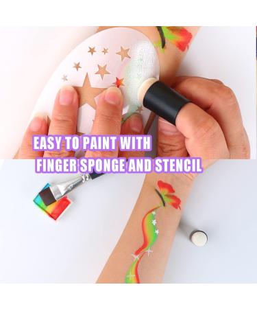 Bowitzki Finger Sponge Set - 25 Foam Daubers with Box for Face Paint, Crafts, Chalk, and Drawing - Buy Online on GoSupps.com