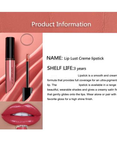  Hikaka 12-color cream lipstick waterproof Lip Lust Creme Lip Gloss Liquid Lipstick for women (1#) - Buy Online on GoSupps.com