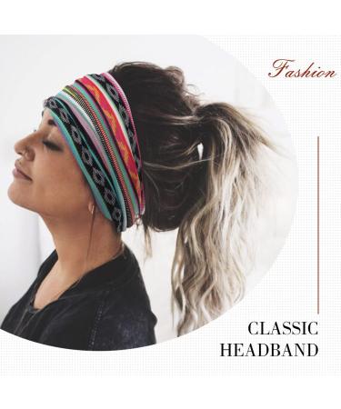 Catery Blue Boho Headbands - Pack of 3 | Wide Knotted Turban Head Wraps for Women and Girls - Buy Online on GoSupps.com