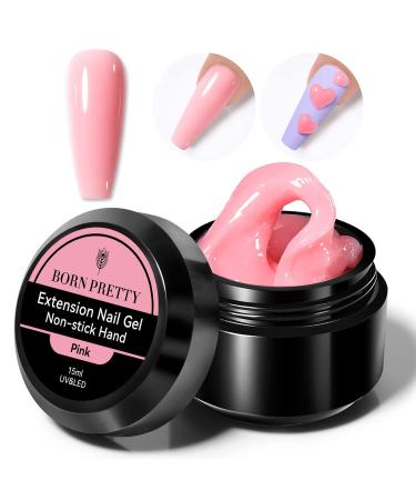 BORN PRETTY Non Stick Nail Gel - Pink Solid Builder Gel for Extensions & 3D Nail Art | UV/LED for DIY & Salon Use - Buy Online on GoSupps.com