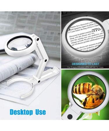 Desktop Magnifying Glass 5X 11x Handheld Magnifier Illuminated Desktop Magnifying Glasses with 8 Led Lights & Foldable Handle Reading Glass Loupe for Reading Repair Hobb Interesting Lofty Ambition - Buy Online on GoSupps.com
