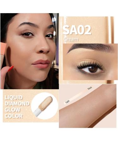 Oulac Liquid Eyeshadow Satin Finish - Multi-Use Eyeshadow Eye Primer Bronzer | Blendable Smooth Eye Make-up Crease-Resistant Non-Greasy Vegan (SA01/SA02) (Sa01)sand/(Sa02)cream - Buy Online on GoSupps.com