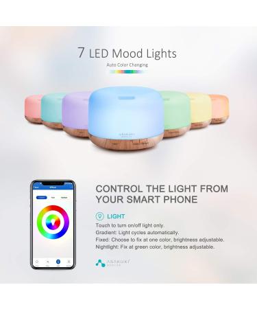 ASAKUKI Smart Wi-Fi Essential Oil Diffuser 500ml - Alexa Compatible Aromatherapy Humidifier for Home & Office - Buy Online on GoSupps.com