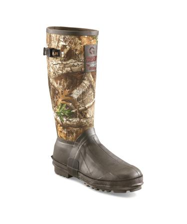 Guide Gear Men's 15" Camo Hunting Insulated Rubber Boots Waterproof Muck Rain Shoes, 400-gram 11 Realtree Edge