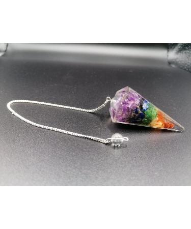 7 Chakra Orgone Dowsing Pendulum - Handcrafted Healing Crystal Point for Scrying & Witchcraft Supplies - Buy Online on GoSupps.com