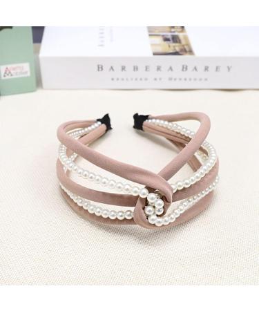 CLSSLVVBN Hair Bands Pearl Twist Knot Headband Elegant Style Hairbands Pearls Headbands Girls Styling Wedding Party Head Decoration Pink - Buy Online on GoSupps.com