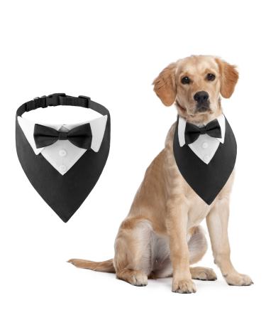 Hacraho Formal dog-smoking banda 1 piece dog smoking banda dog-wedding collar with fly and tie adjustable black neckerchief for medium-sized and large dogs m m black - Buy Online on GoSupps.com