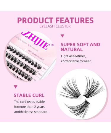 Buy DIY 3D Effect Lash Clusters - Natural Soft Wispy Individual False Eyelashes | BY YUANZHIJIE (Style-81-0.07-C-MIX) - International Shipping Available - Buy Online on GoSupps.com
