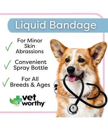 Vet Worthy Liquid Bandage for Dogs - Dog Wound Care Solution with Aloe Vera - 4oz - Buy Online on GoSupps.com