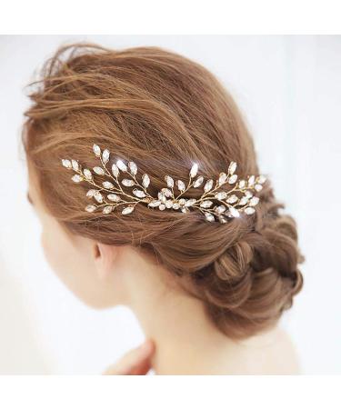 Yokawe Gold Bridal Wedding Hair Comb - Vintage Rhinestone Side Combs for Women and Girls - Buy Online on GoSupps.com