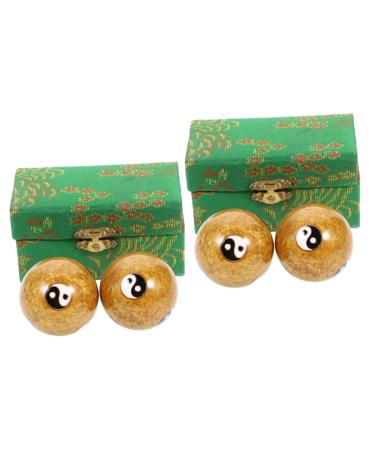 JECOMPRIS 4 piece Massage balls Massage balls for adult hand massage balls Stress balls for adults stressball metal balls massage hand massage devices handy trainer box