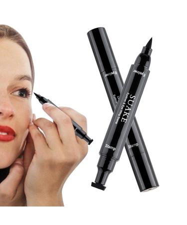 Pencil Eyeliner Eyeliner Pencil and Eyelashes Liquid Smudge Proof Double Tip Long-Lasting Eyebrow Stencil Stamp for Normal False Lashes & Sensitive Eyes Small