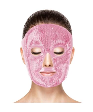 CONBELLA Face Eye Masks for Dark Circles and Puffiness  Migraines  Headache  Stress  Redness  Cooling Face Masks for Women Man  Hot Cold Use Ice Face Mask. 19 Pink