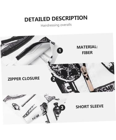 Beatifufu Hair Cutting Technician in Hairdressing Overalls Outfits for Men Hair Apron Vest Ladies Blouses Hair Cutting Cape Jackets Womens Jacket Coats Short Sleeve Work Clothes White Fiber - Buy Online on GoSupps.com