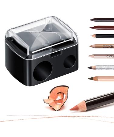 Cosmetic Pencil Dual Sharpener for Eyebrow Eye and Lip Makeup Liner 2 Sizes Holes Barrel Twist Manual Sharpener Make up Pencil Sharpener