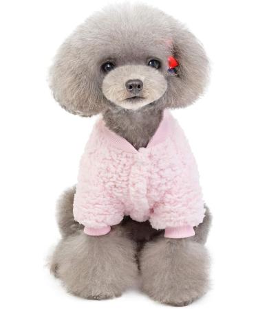 XXL Pink Tineer Cashmere Coat for Small & Medium Dogs - Warm Fleece Sweater Jacket for Winter Outdoor Use - Buy Online on GoSupps.com