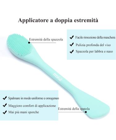 Shop MSQ Face Cleaning Brush Set - 2-in-1 Silicone Applicator & Scrubber - Double-Head Facial Brush for Masks - Blue & Pink - International Shipping Available - Buy Online on GoSupps.com