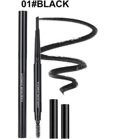 5 Colors Eyebrow Pen Double-ended Design Waterproof Eyebrow Pencil with Triangle Tip with Brush Professional Cosmetic Makeup Pencil(Black) - Buy Online on GoSupps.com